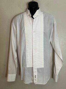 Raffinati Tuxedo Shirt 17-17.5/35-35 XL Gently worn French cuffs 65% polyester